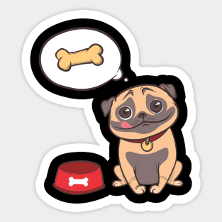 Pug Hungry Sticker